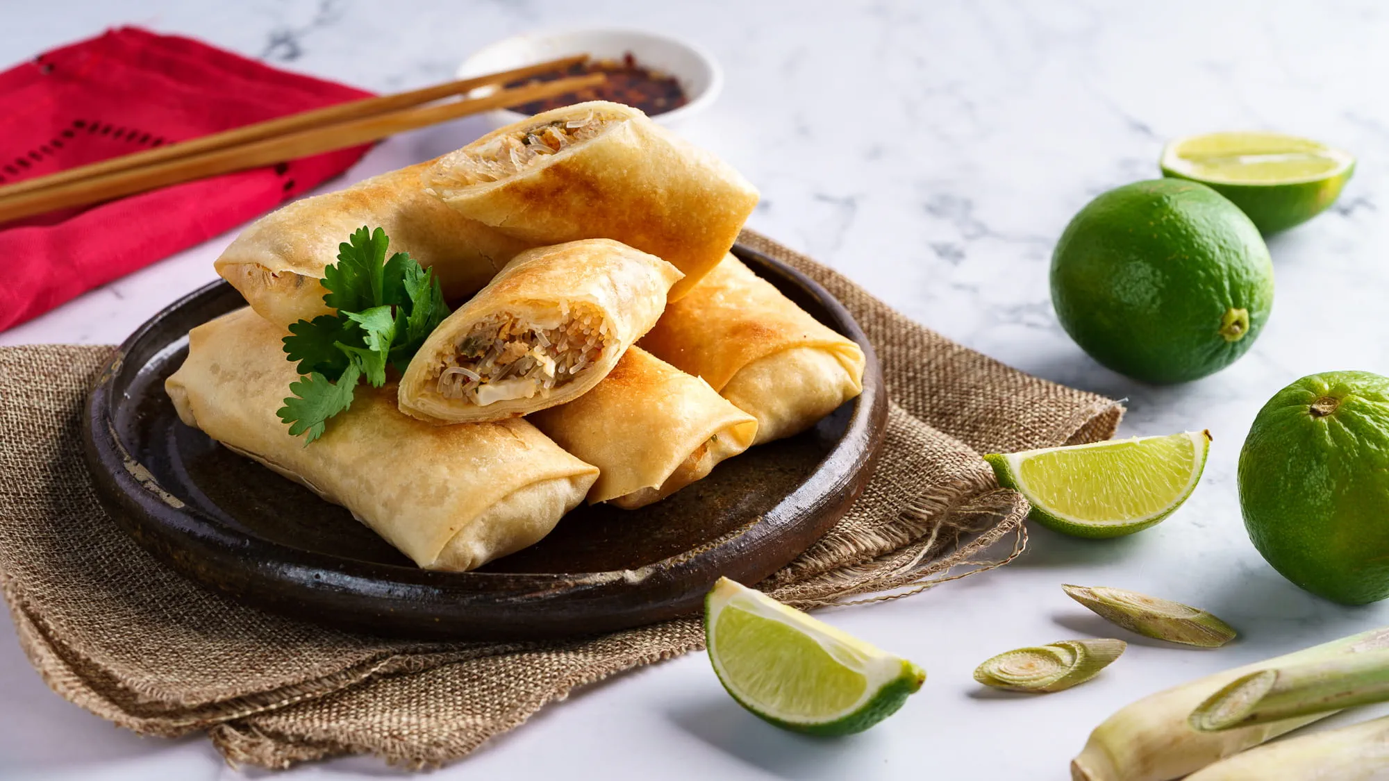 THAI GLASS NOODLE CRISPY SPRING ROLLS