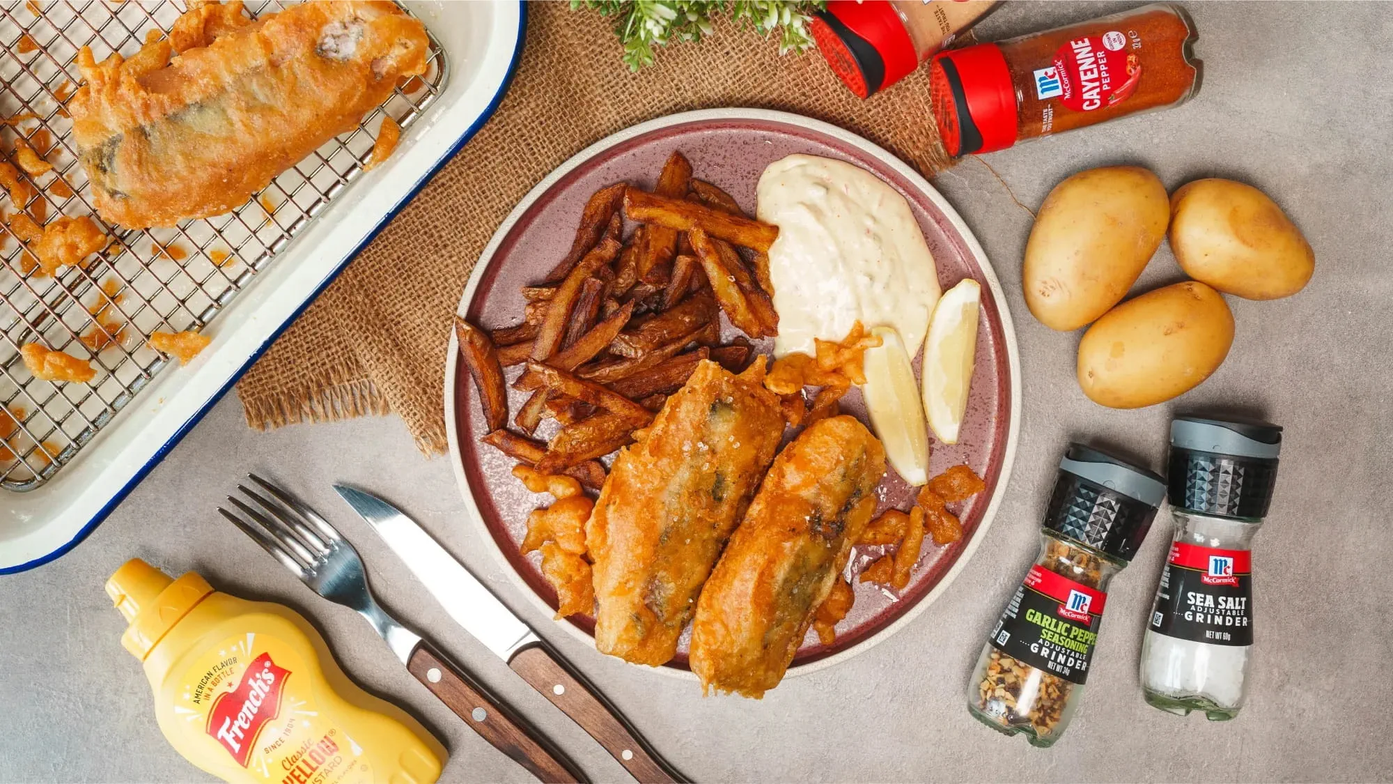 Garlic Pepper Fish and Chips