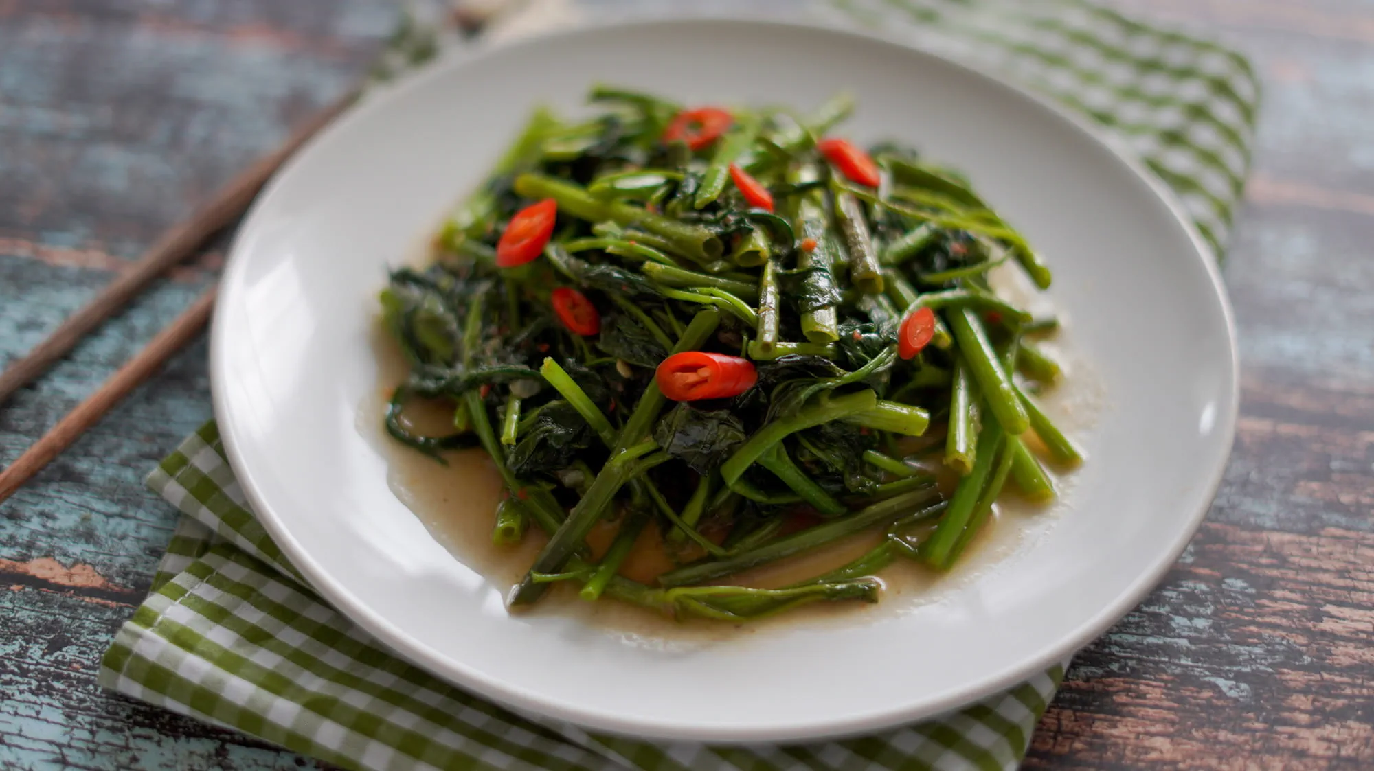 Stir Fried Water Spinach with Belacan